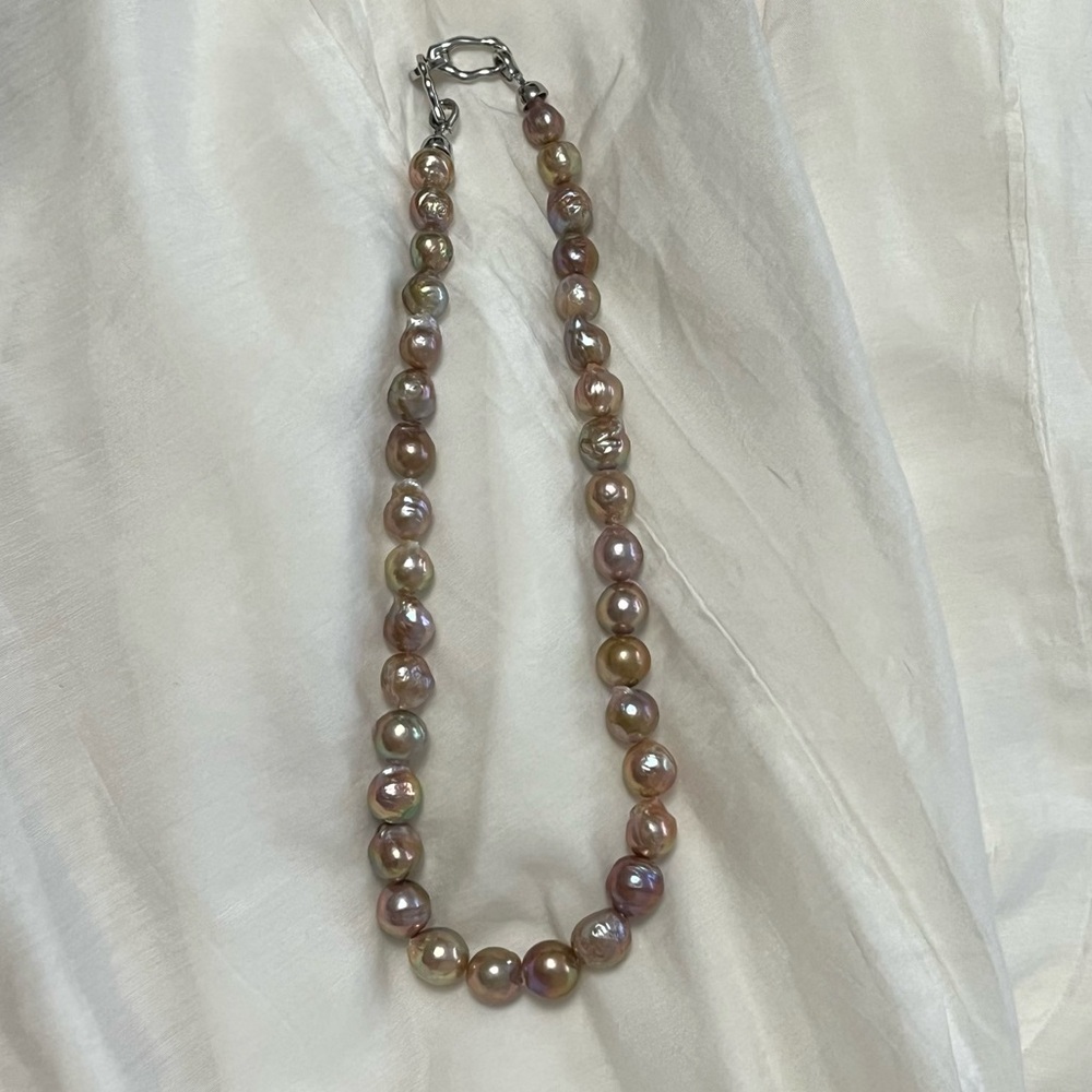 Rare Freshwater Multicolor Baroque Pearl Necklace